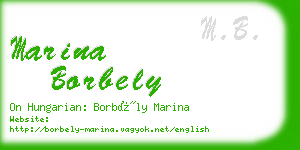 marina borbely business card